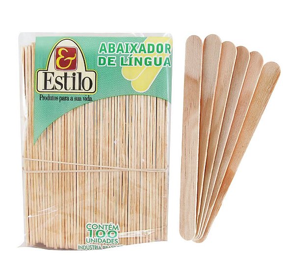 Abaixador Língua de Madeira C/ 100 Unidades - Estilo