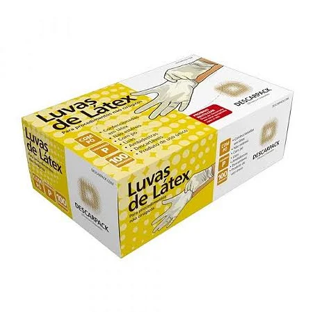 Luva de Látex Com Pó C/ 100 Unidades Tam: P - Descarpack