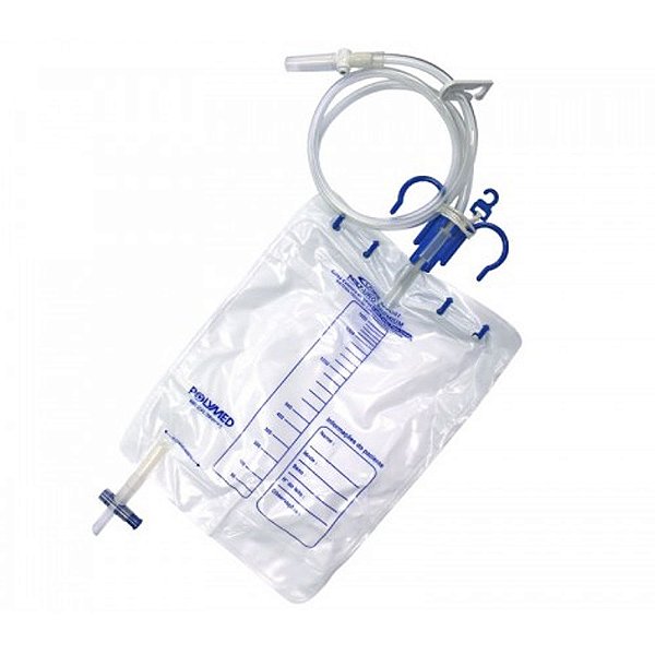 Bolsa Coletora de Urina 2000ml Com Válvula Antirrefluxo e Ponto de Coleta - Labor Import