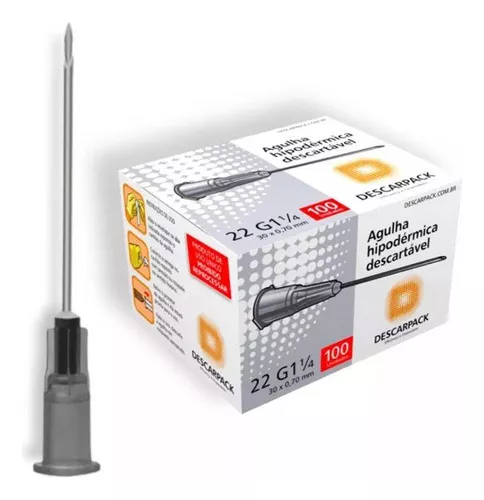 Agulha Hipodérmica 30 x 0,70mm C/ 100 Unidades - Descarpack