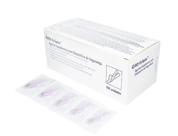 Agulha Eclipse Hipodérmica Com Dispositivo de Segurança 30 x 0,70mm C/ 100un - BD
