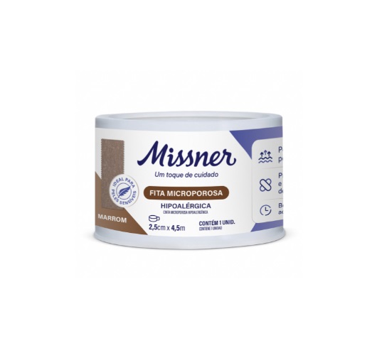 Fita Micropore 2,5cm x 4,5m Marrom - Missner