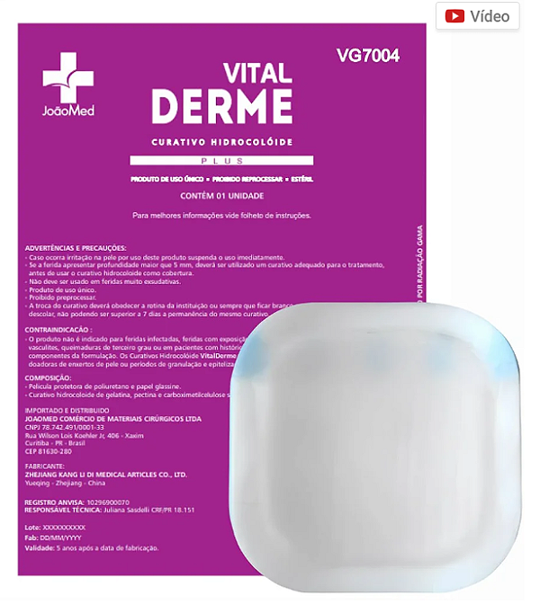 Curativo Hidrocolóide Plus com Espuma 15 x 15cm Unidade - Vital Derme