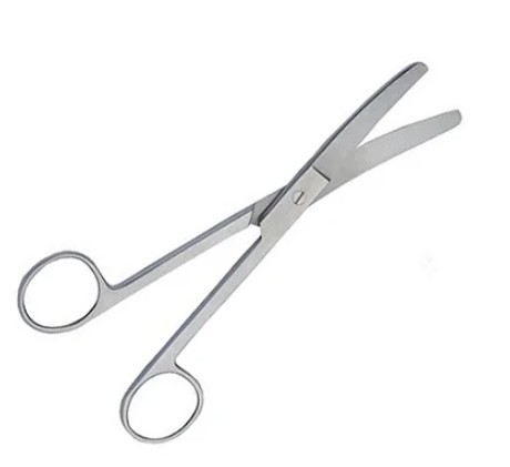 Tesoura Cirúrgica 14,5cm Romba/Romba Curva em Aço Inoxidável - Vital Gold