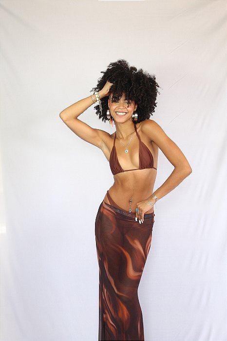 Saia de Tule 3 em 1 Marrom