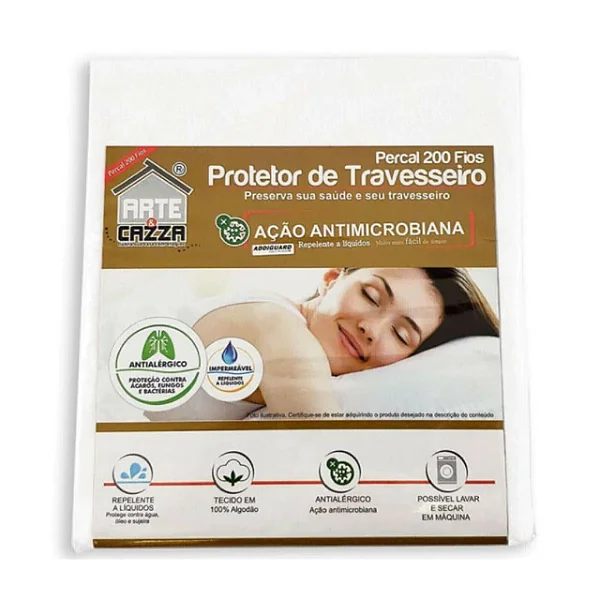 Protetor de Travesseiro Percal 200 Fios – Arte e Cazza