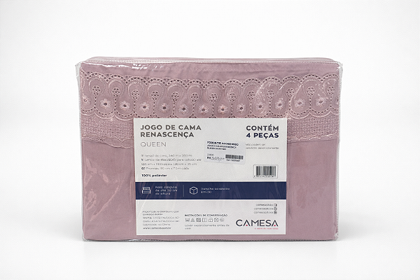 Jogo de Cama Queen 4 peças microfibra Renascença Camesa cores sortidas