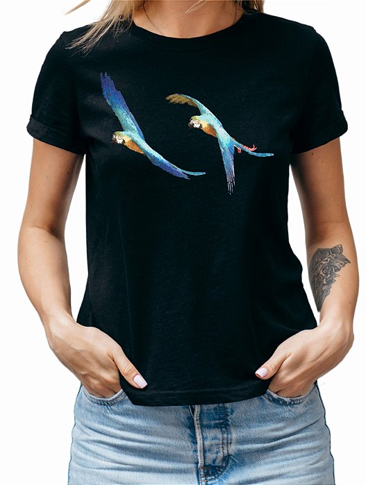 az01b - Baby Look Arara Azul