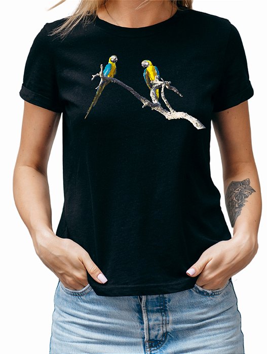 ac01b - Baby Look Arara Canindé