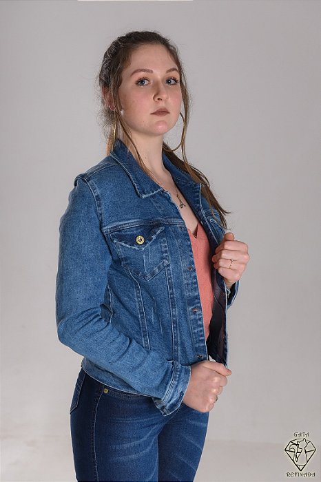 JAQUETA JEANS FEMININA MARMORE