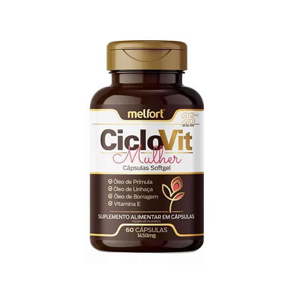 CicloVit Mulher Melfort - Saúde Hormonal, Menopausa - 60 Caps 1.450mg