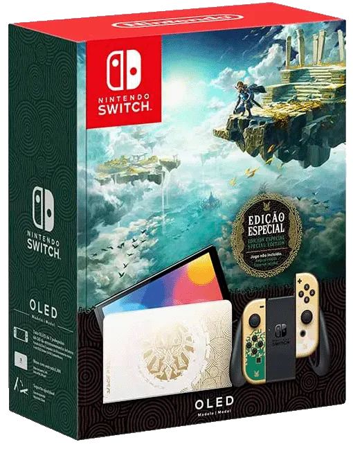 Nintendo Switch Oled Zelda Novo Desbloqueado + SD 256GB + Muitos Jogos