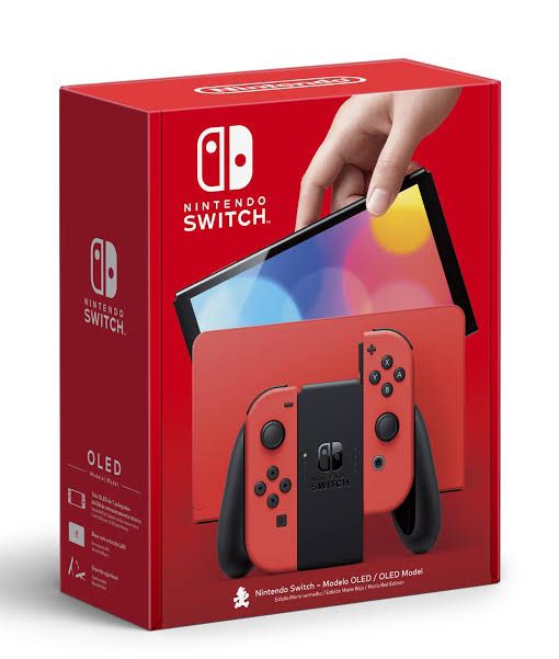 Nintendo Switch Oled Mario Novo Desbloqueado + SD 256GB + Muitos Jogos