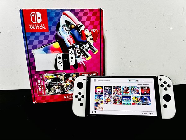 Nintendo Switch Oled SemiNovo Desbloqueado + SD 256GB + Muitos Jogos