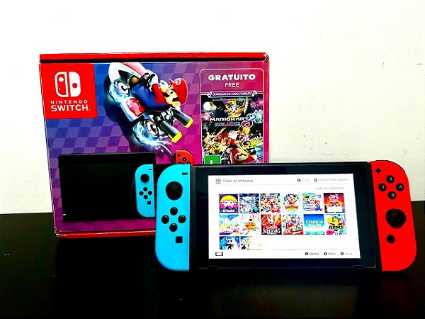 Nintendo Switch V2 Usado Desbloqueado + SD 128GB + Muitos Jogos