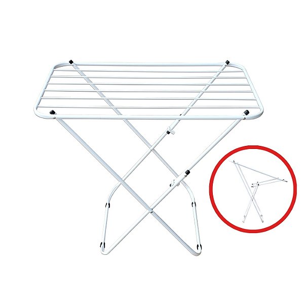 Varal De Chão Aluminio Sem Abas Com Pintura Eletrostática Branco - Bitenfer Varais