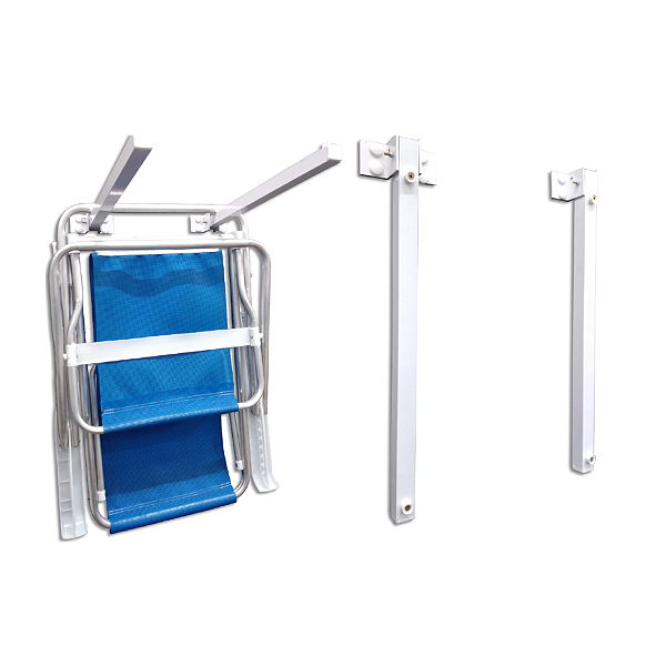 Suporte Articulado Cadeira de Praia Aluminio Branco - Bitenfer Varais