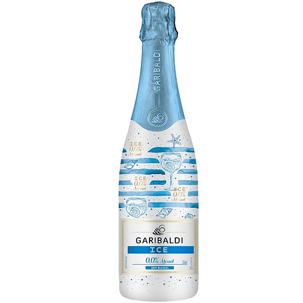 Bebida Uva Gaseficada Garibaldi Ice Brancos, Moscato Branco e Niágara, Sem Alcool 750ml Brasil