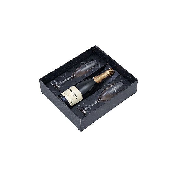 Kit Espumante Casa Valduga Demi Seco Com 1 Garrafa  750 ml e 2 Taças - Brasil