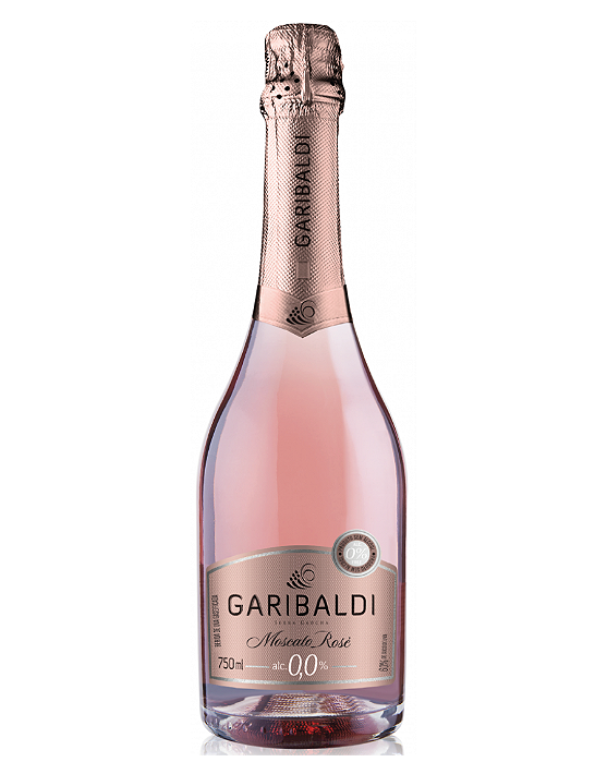 Bebida Gaseificada Garibaldi Moscato Zero Álcool Rose Brasil 750ml