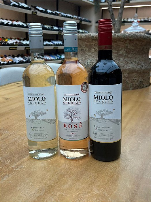 Kit Miolo Seleção Branco Rose e Tinto 750 ml Brasil
