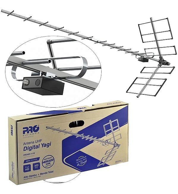 Antena Digital UHF Yagi Prohd-1118 Full HD