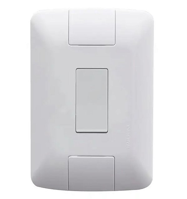 Conjunto Placa 4x2 + 1 Interruptor Simples 6A 250V Linha Aria Branco Tramontina