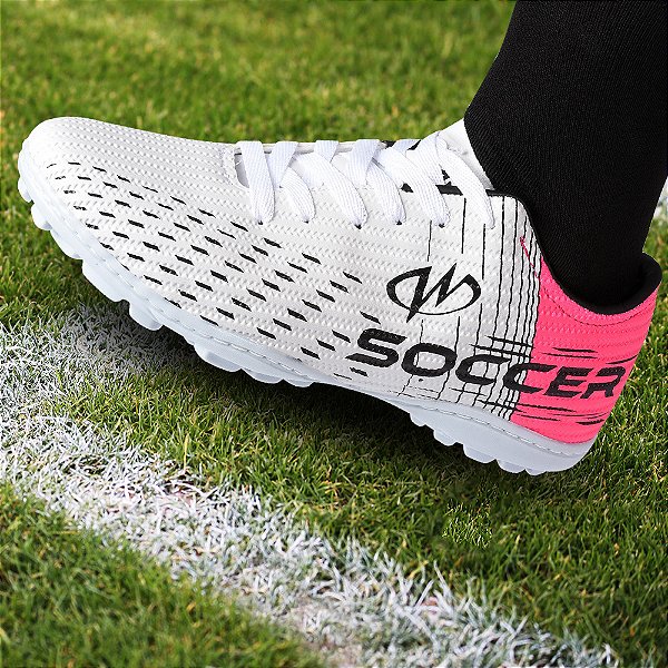Chuteira Society Grama Sintética Runway Soccer Masculino - Branco