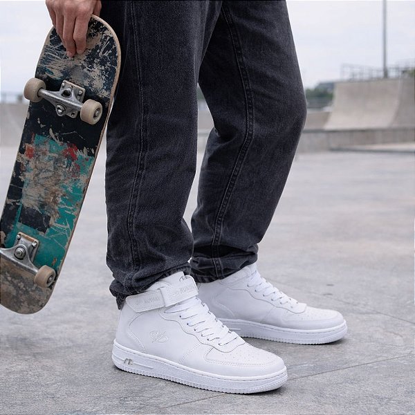 Tênis Sneaker Estilo Retrô Runway Sportwear Masculino - Branco