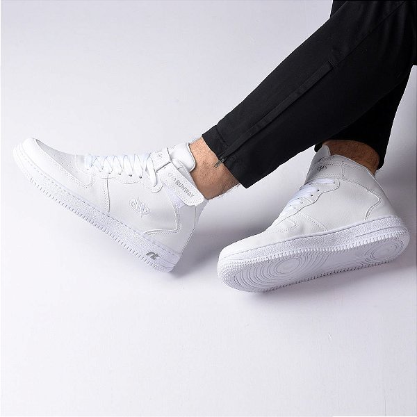 Tênis Sneaker Estilo Retrô Runway Sportwear Masculino - Branco