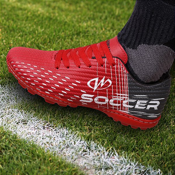 Chuteira Society Grama Sintética Runway Soccer Masculino - Vermelho