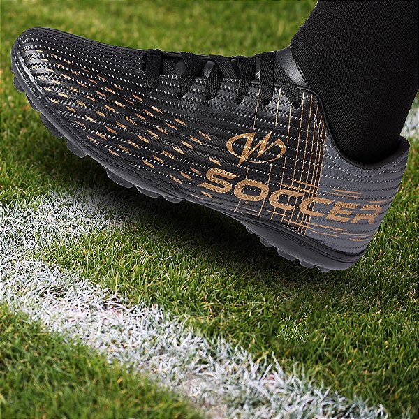 Chuteira Society Grama Sintética Runway Soccer Masculino - Preto