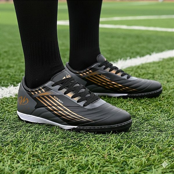 Chuteira Society Grama Sintética Runway Player Masculino - Preto