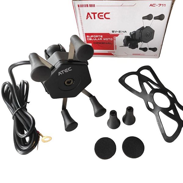 SUPORTE CELULAR COM CARREGADOR UNIVERSAL ATEC GARRA  (AC-713)