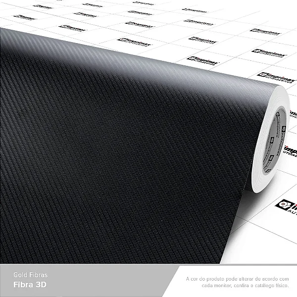 VINIL GOLD FIBRA OPACO PRETO 3D 1,40