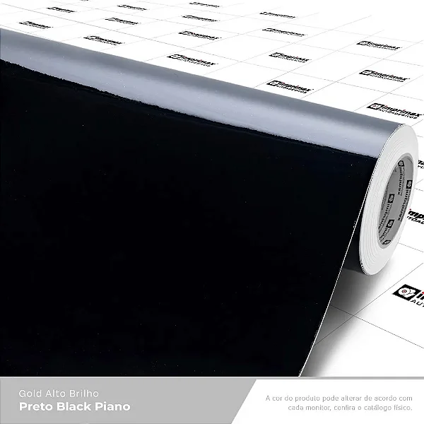 VINIL GOLD ALTO BRILHO PRETO BLACK PIANO 1,40