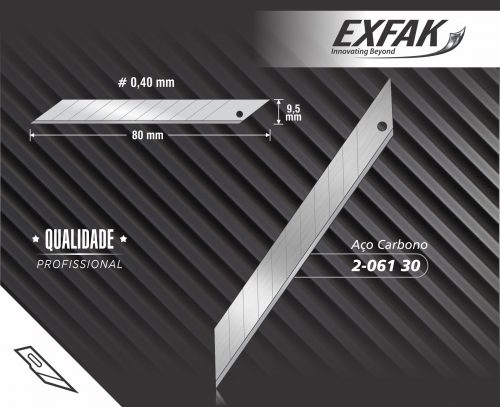 LAMINA ESTREITA 30GRAUS 9MM ACO CARB C/10 2-061 30
