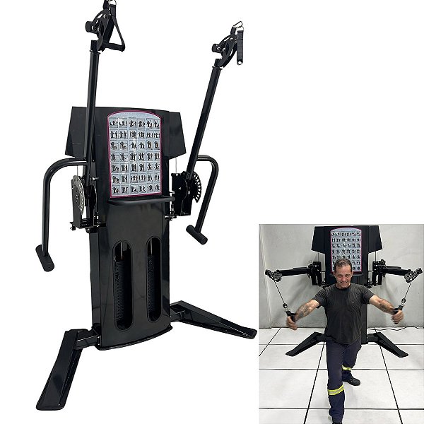 Maquina Crossover De Academia Profissional Robo Completa pulley 21 Exercicios Puxador Remada Alta Treino Musculaçao