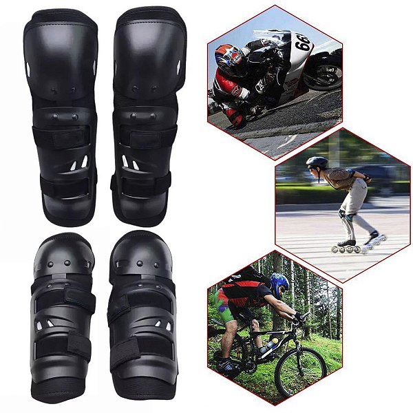 Joelheira Caneleira Cotoveleira De Proteçao Moto Motoqueiro Motocross Articulada Bike Trilha Enduro Esporte Ciclista