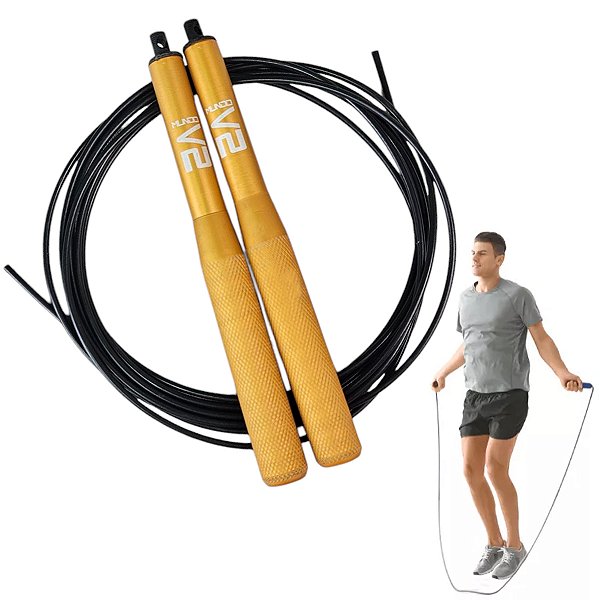 Corda de Pular Antideslizante Speed Rope Rolamento Cross Treino Academia Musculaçao