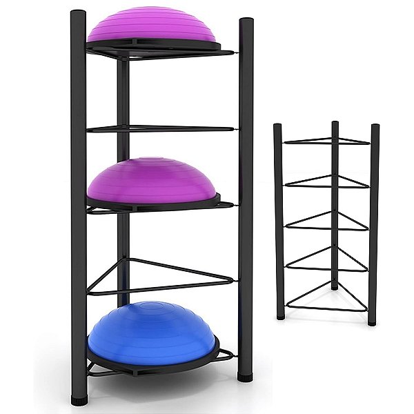 Rack Suporte Bola Ioga Bosu Suiça 5 Andares Organizador Antiderrapante Resistente Yoga Academia Pilates Estudio Box
