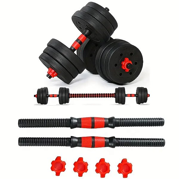 Halter Ajustavel 15Kg Dumbell Academia Anilha Musculaçao Peso Regulavel Fitness Cross Treino Fit Fitness