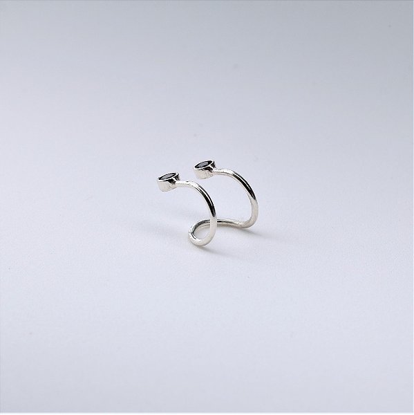 Piercing Fake Zircônia Preta – Prata 925