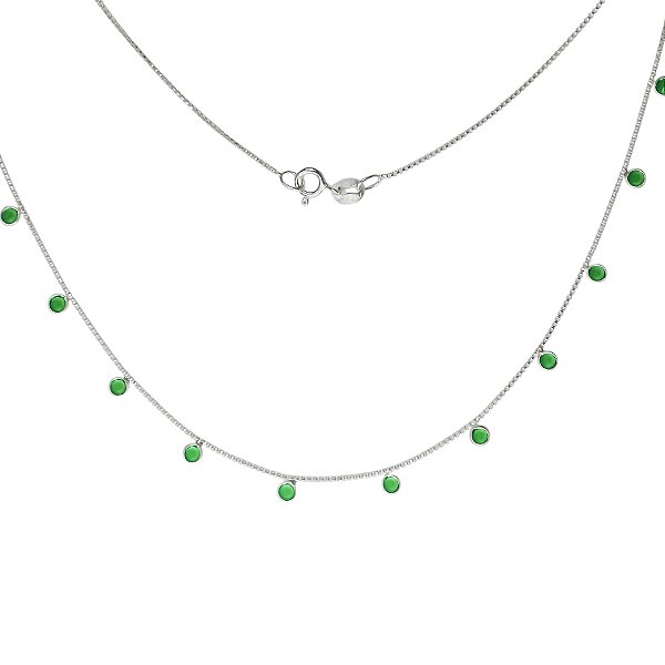 Colar Gargantilha Zircônia Verde – Prata 925