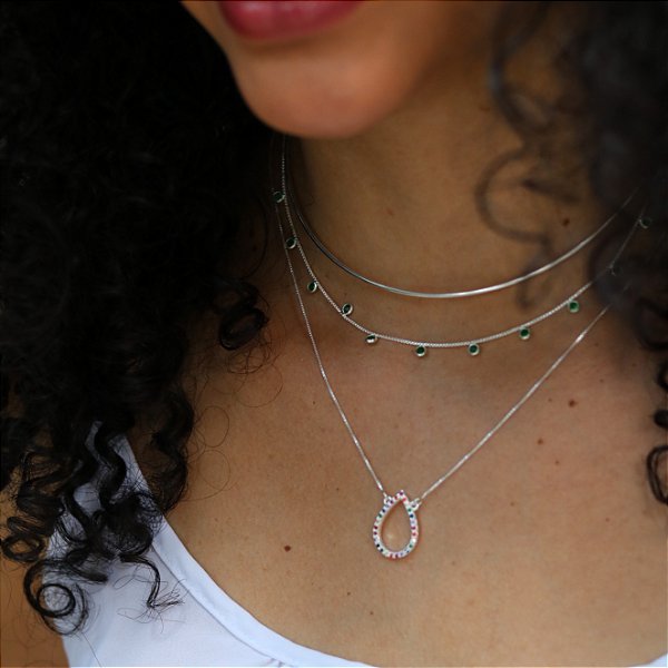 Colar Gargantilha Zircônia Verde – Prata 925