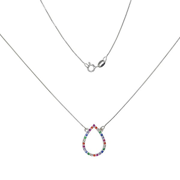 Colar Gota Rainbow – Prata 925