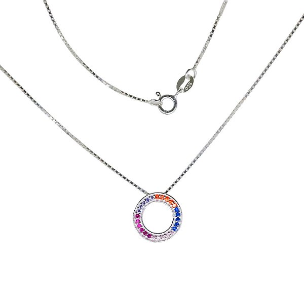 Colar Circulo Rainbow – Prata 925
