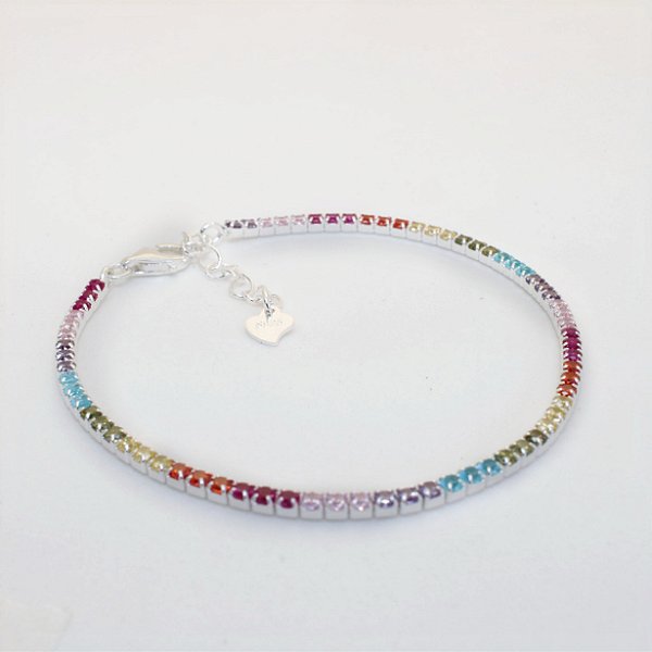 Pulseira Riviera Colorida – Prata 925