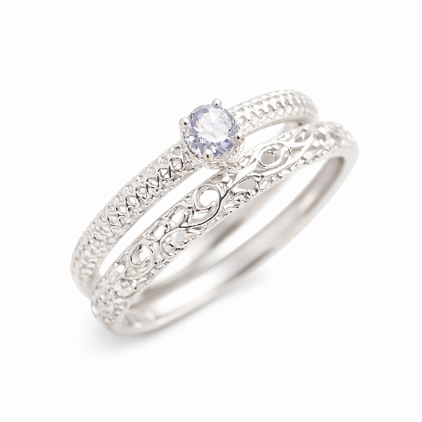 Anel Solitário Encanto Duplo – Prata 925