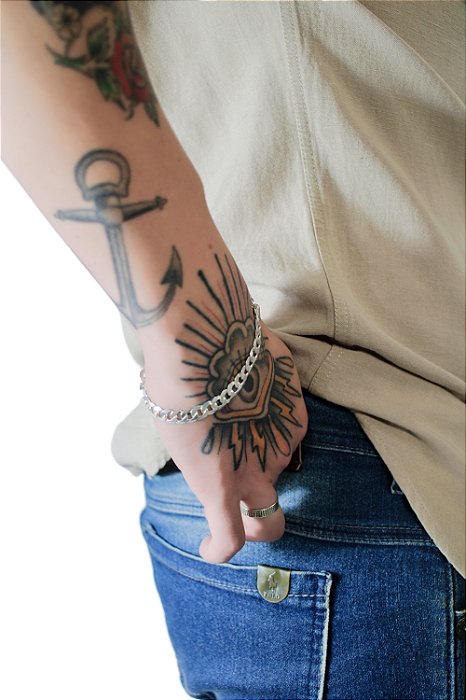 Pulseira Masculina Grumet Elos Força - Prata 925